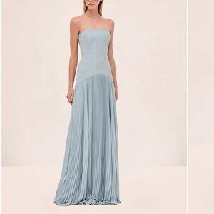 Alexis Strapless Light Blue Maxi Dress